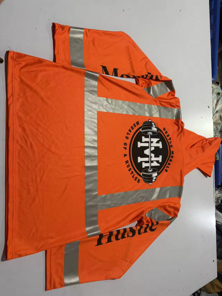Long Sleeve hoodie Tee W/ High visibility strips