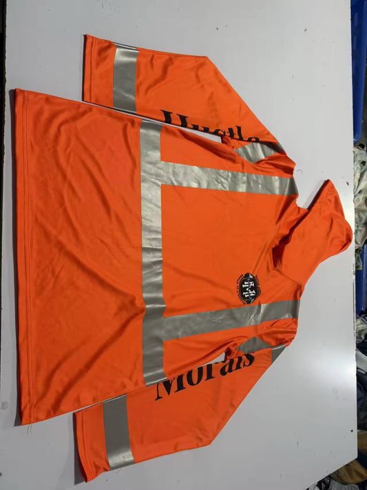 Long Sleeve hoodie Tee W/ High visibility strips